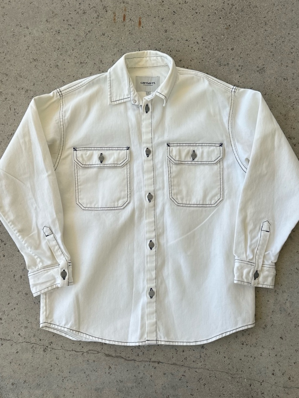 Carhartt WIP White Button-Front Long Sleeve SHACKET